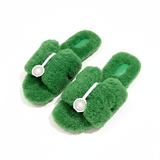 Sandali Oran in pelle shearling Hermès - Verde