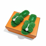 Sandali Oran in pelle shearling Hermès - Verde