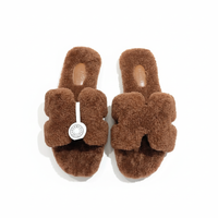 Sandali Oran in pelle shearling Hermès - Marrone