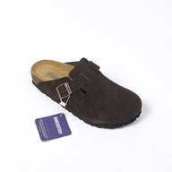 Birkenstock Boston – Sabot in pelle scamosciata marrone