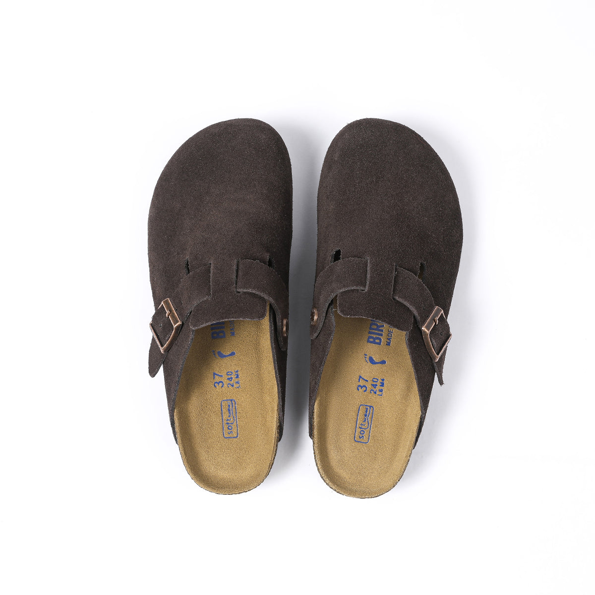 Birkenstock Boston – Sabot in pelle scamosciata marrone