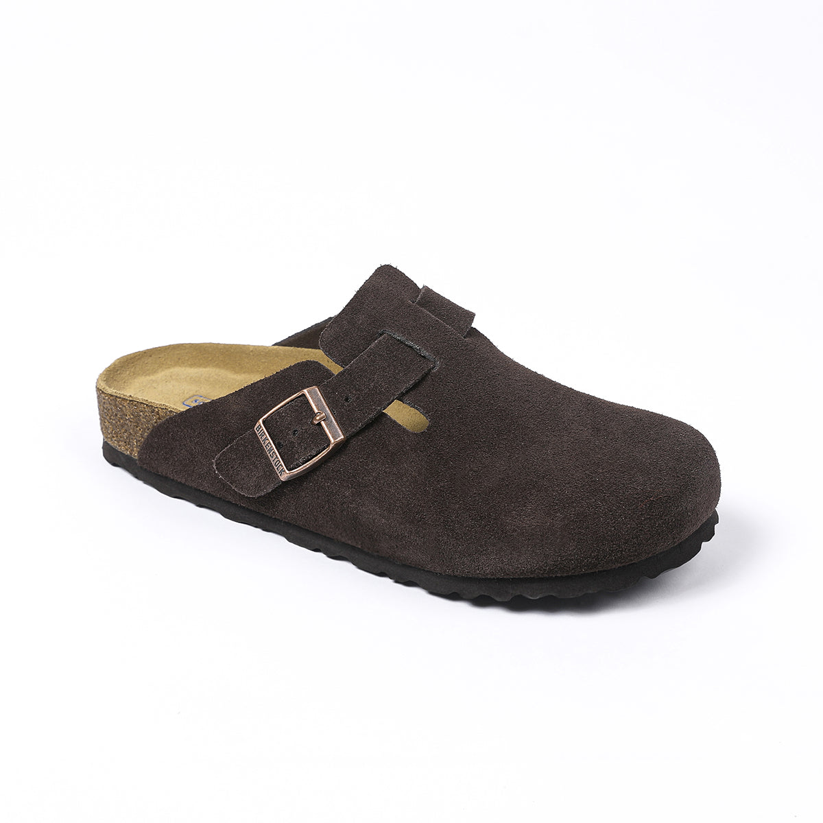 Birkenstock Boston – Sabot in pelle scamosciata marrone