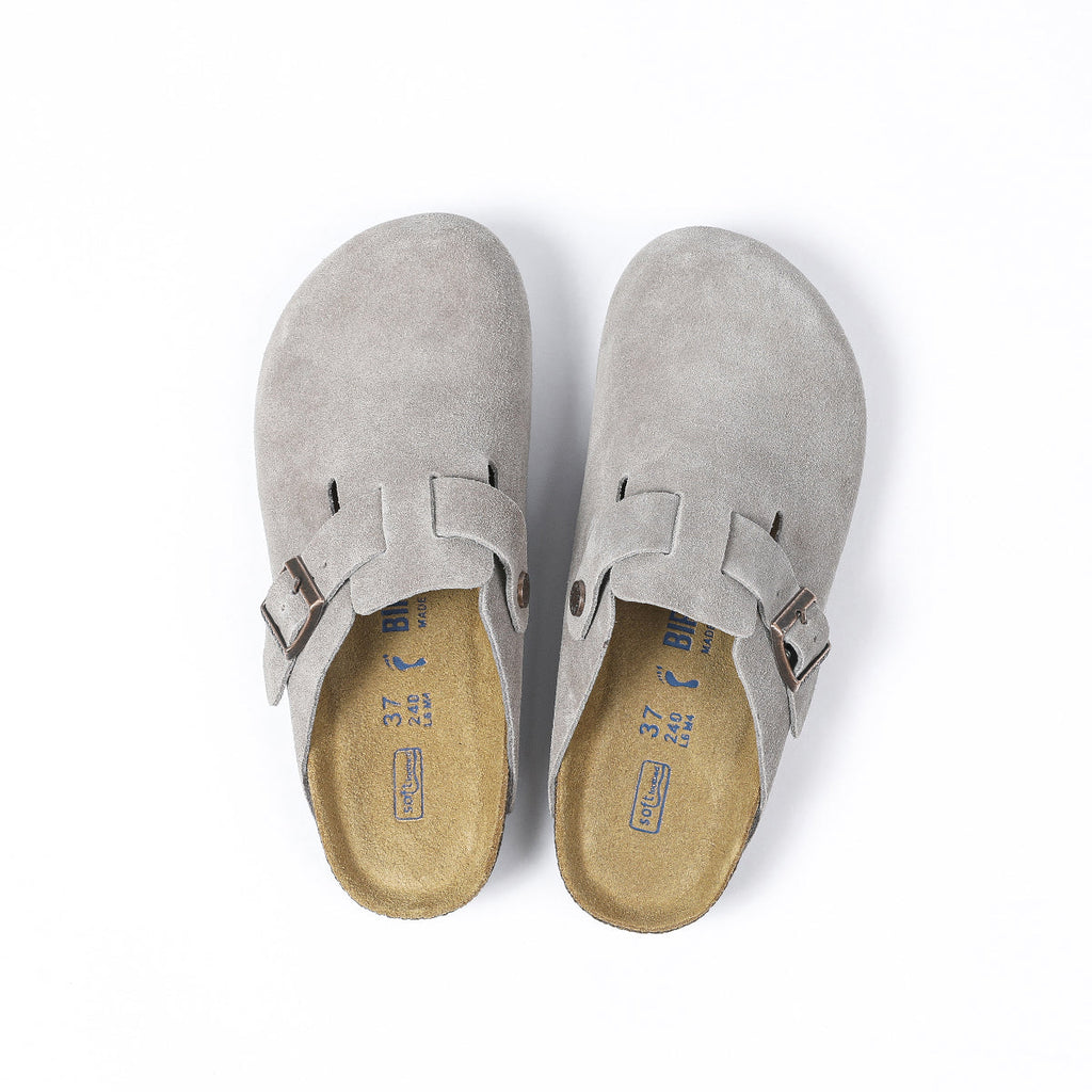 Birkenstock Boston – Sabot classici grigio chiaro