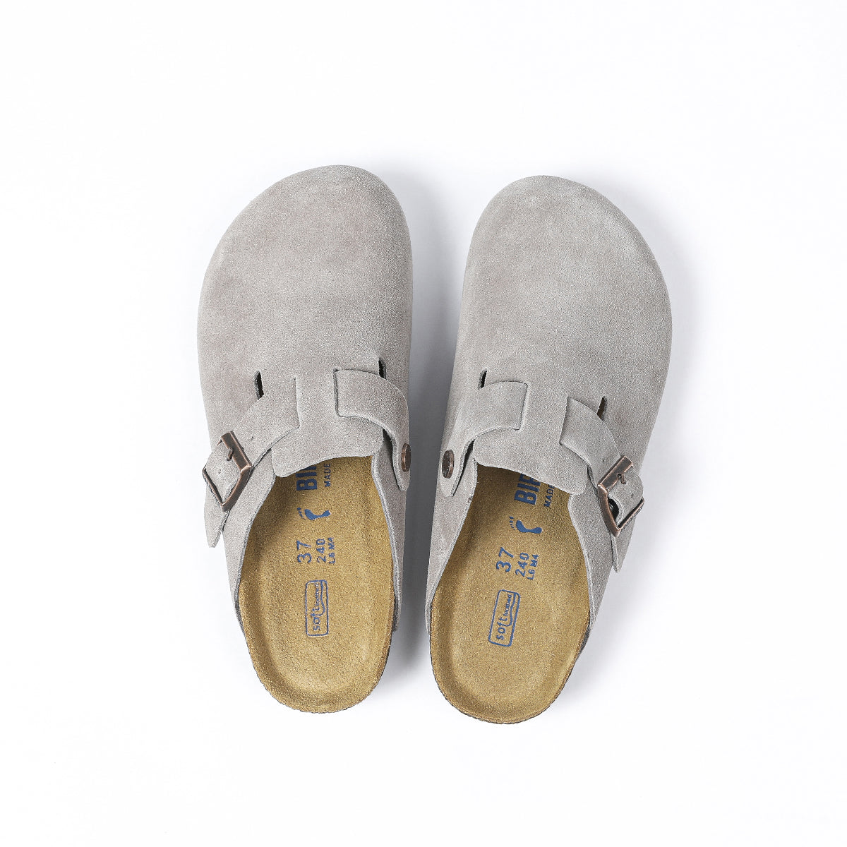 Birkenstock Boston – Sabot classici grigio chiaro