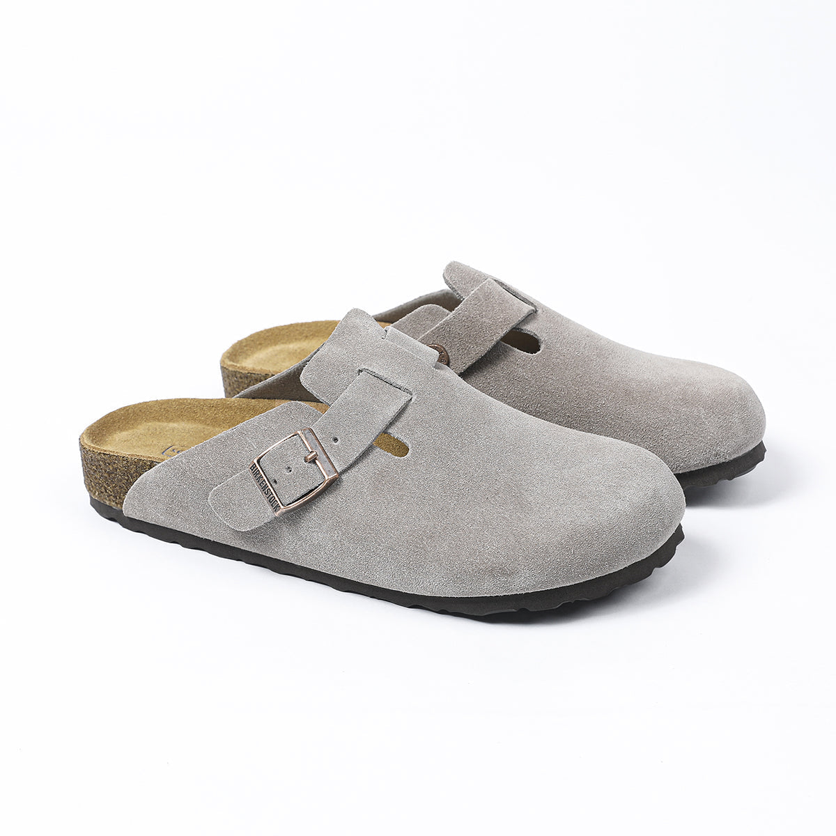Birkenstock Boston – Sabot classici grigio chiaro