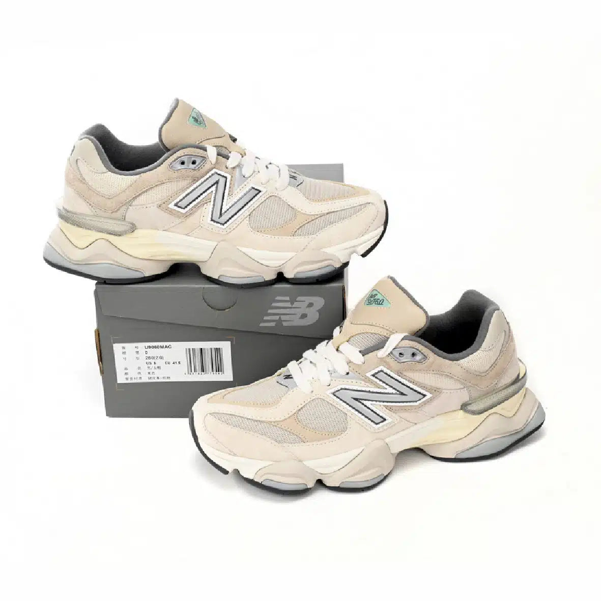 New Balance 9060 Sneakers casual in camoscio beige chiaro da uomo