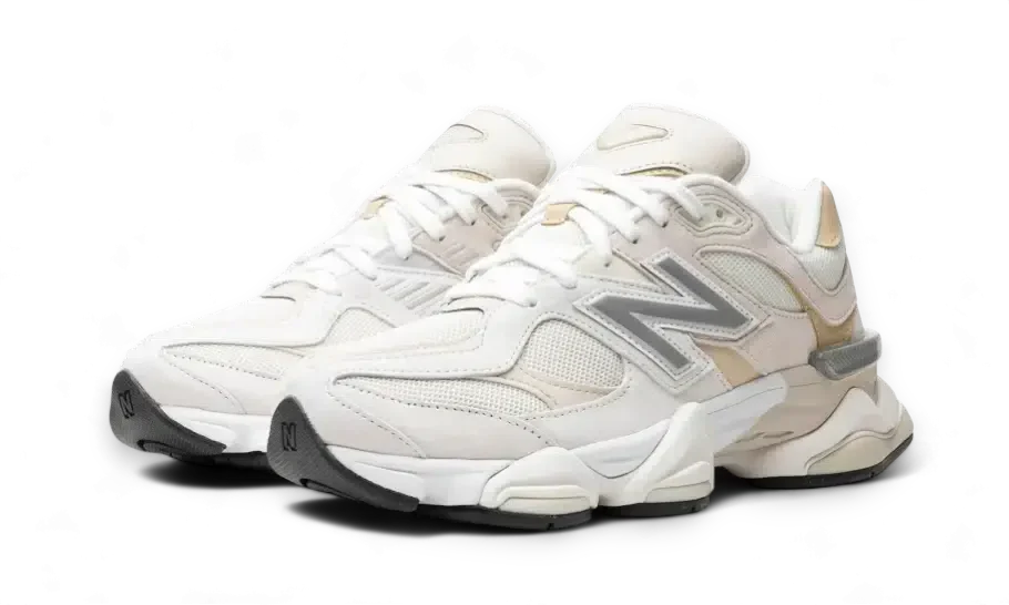 New Balance 9060 sneakers unisex – stile retrò con dettagli in pelle scamosciata e mesh, suola spessa e colorazione Turtledove