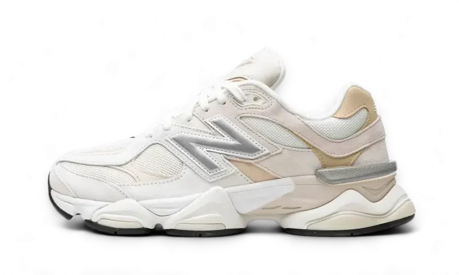 New Balance 9060 sneakers unisex – stile retrò con dettagli in pelle scamosciata e mesh, suola spessa e colorazione Turtledove